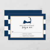 Falmouth Cape Cod met hart | Bruiloft RSVP (Voorkant / Achterkant)