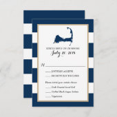 Falmouth Cape Cod met hart | Bruiloft RSVP menu (Voorkant / Achterkant)