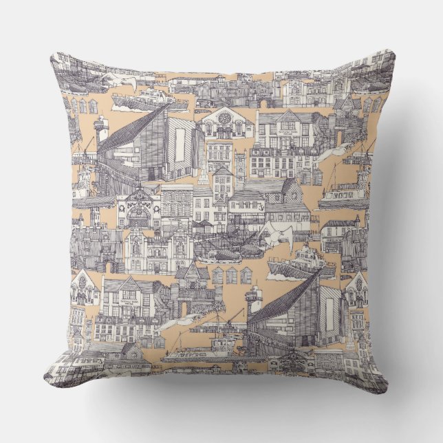 Falmouth-toile-moerbeizand Kussen (Voorkant)