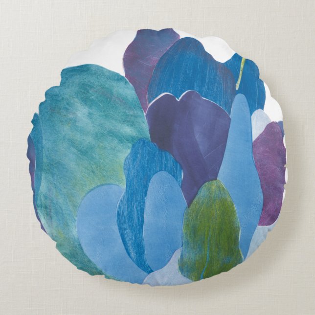 False Indigo I Rond Kussen (Voorkant)