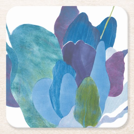 False Indigo I Vierkante Kartonnen Onderzetter (Voorkant)