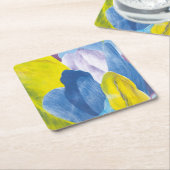 False Indigo III Vierkante Kartonnen Onderzetter (Schuin)