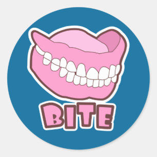 False Teeth Dentures Bite Ronde Sticker