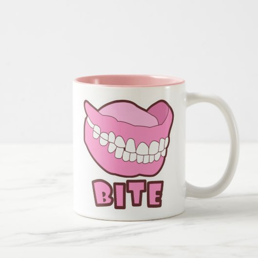 False Teeth Dentures Bite Tweekleurige Koffiemok (Rechts)