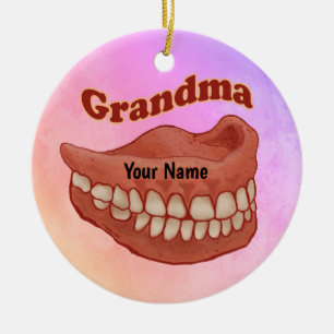 False Teeth Grandma Keramisch Ornament