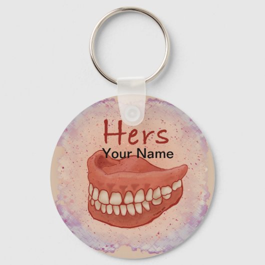 False Teeth Oma custom sleutelhanger (Voorkant)