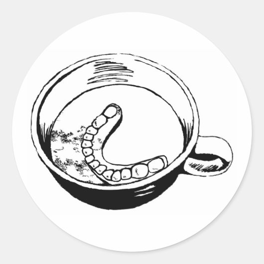 False Teeth Ronde Sticker (Voorkant)