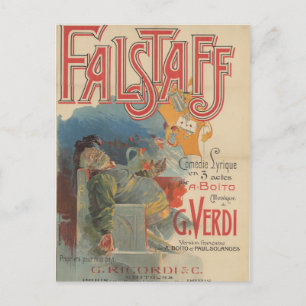 Falstaff opera poster (première van Parijs 1894) Briefkaart