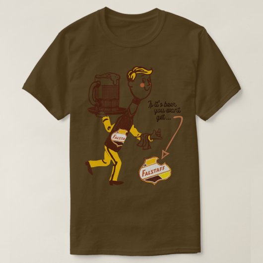 Falstaff Retro Defunct Beer Man T-shirt (Design voorkant)