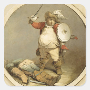Falstaff with the Body of Hotspur, c.1786 (olie op Vierkante Sticker