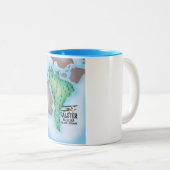 Falster Island Denemarken reisposter. Tweekleurige Koffiemok (Voorkant rechts)