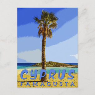 famagusta cyprus - stranden van cyprus feestdagenkaart