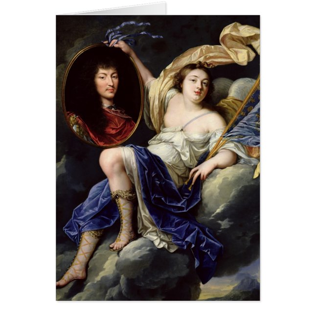Fame presenteert een portret van Louis XIV (Voorkant)