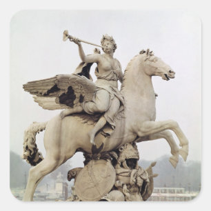 Fame Riding Pegasus 1699-1702 Vierkante Sticker
