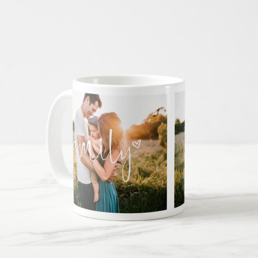 Famiily 2-Photo | Moderne kalligrafie Mok hart (Voorkant links)