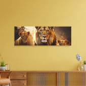 Familia de leones canvas afdruk (Insitu (Woonkamer))