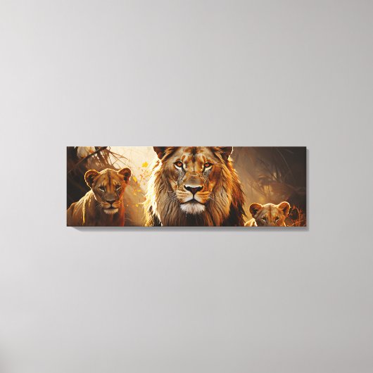 Familia de leones canvas afdruk (Voorkant)