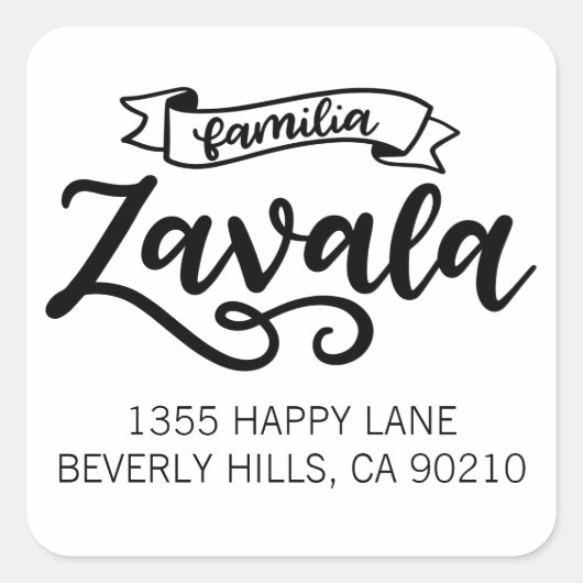 Familia Zavala Vierkante Sticker (Voorkant)