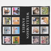 Familie 16 Fotocollage gepersonaliseerd groot Fleece Deken (Voorkant (Horizontaal))