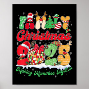 Familie 2025 Kerstteam Santa Elf Squad Matchin Poster