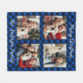 Familie 4 Afbeeldingen Gepersonaliseerde Plaid Chr Fleece Deken (Voorkant (Horizontaal))