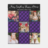 Familie 5 Foto Collage Personalized Holiday Pset Fleece Deken (Voorkant)