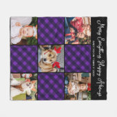 Familie 5 Foto Collage Personalized Holiday Pset Fleece Deken (Voorkant (Horizontaal))