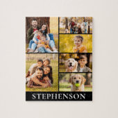 Familie 6 Photo Collage Minimalist Eenvoudig Zwart Legpuzzel (Verticaal)