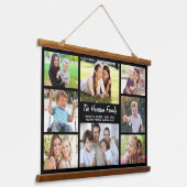 Familie 8 Foto Collage Black Hangend Wandkleed (Gebogen)