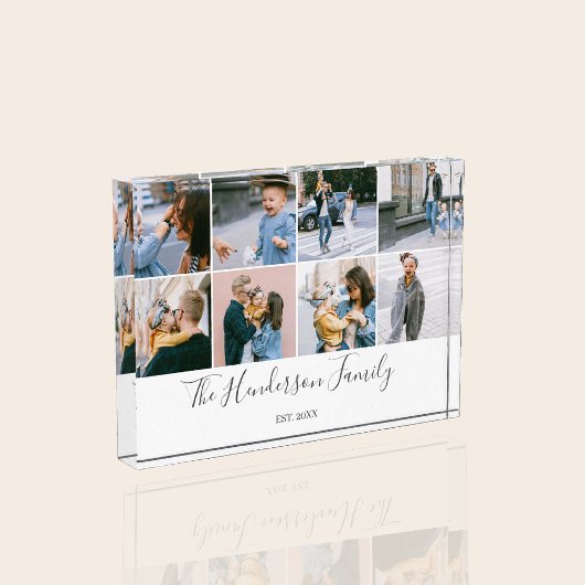 Familie 8 foto collage modern script