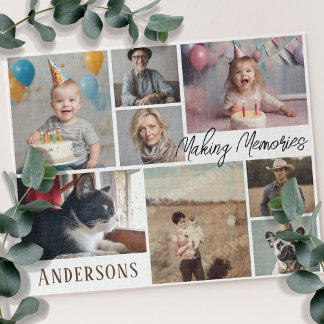 Familie 8 Fotocollage met tekst Legpuzzel