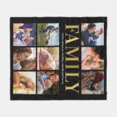 Familie 9 Foto Collage Cozy Fleece Deken (Voorkant (Horizontaal))