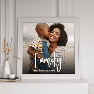 Familie Aangepaste Foto Eenvoudige Sjabloon Afdruk