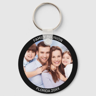 Familie aangepaste foto in zwart en wit sleutelhanger