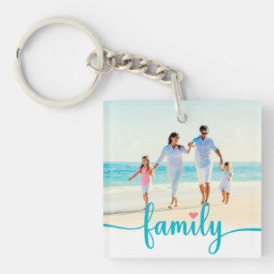 Familie aangepaste foto / kleuren sleutelhanger