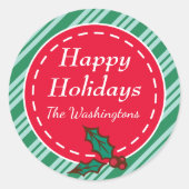 Familie Aangepaste Kerst Snoep Gift Label Stickers (Voorkant)