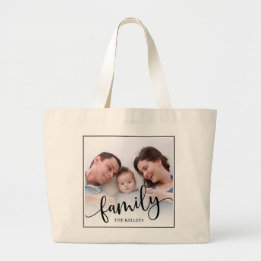 Familie, Aangepaste Volledige foto gemaakt Grote Tote Bag