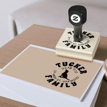 FAMILIE Adres Dog Afbeelding Rubber Stamp