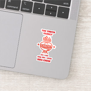Familie BBQ-team 4 juli Sticker