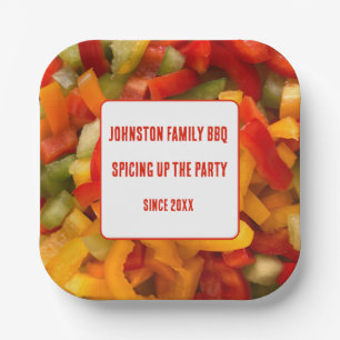 Familie BBQ Zomerfeest Spic Up Het Feest Papieren Bordje