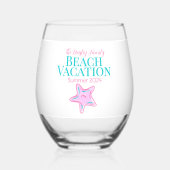 Familie Beach Cruise Reunion Vakantie Starfish Wijnglas Zonder Voet (Achterkant)