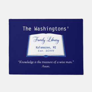 Familie Bibliotheek met Boek Tekening & Citaat Doo Deurmat