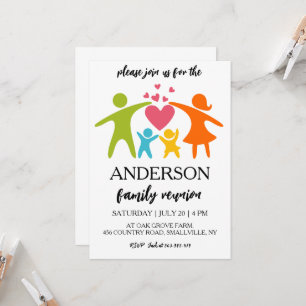 Familie bij elkaar familiereünie uitnodigingen