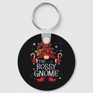 Familie bijpassende groep De Bossy Gnome Kerstmis Sleutelhanger