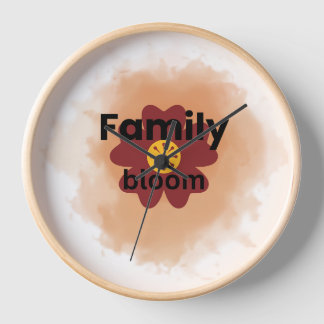 Familie Bloei Aquarel Bloem Muurklok