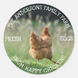 Familie Boerderij Custom Funny Chicken Photo Farme Ronde Sticker