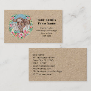 Familie Boerderij Homestead Chicken Koe Market Gar Visitekaartje