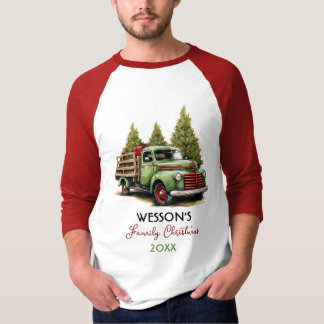 Familie Boerderij Vracht Aangepaste naam Kerstmis T-shirt