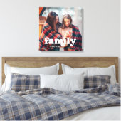 Familie | Boho Text Overlay met Foto Canvas Afdruk (Insitu (Slaapkamer))