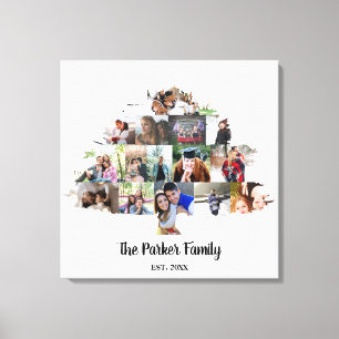 Familie Boom foto Collage Canvas Afdruk